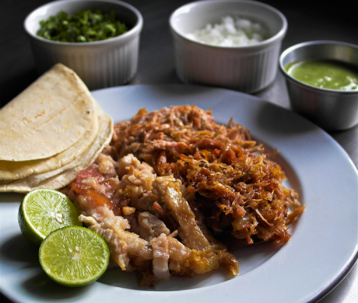 Authentic Mexican carnitas, freshly made at memos tacos restaurant